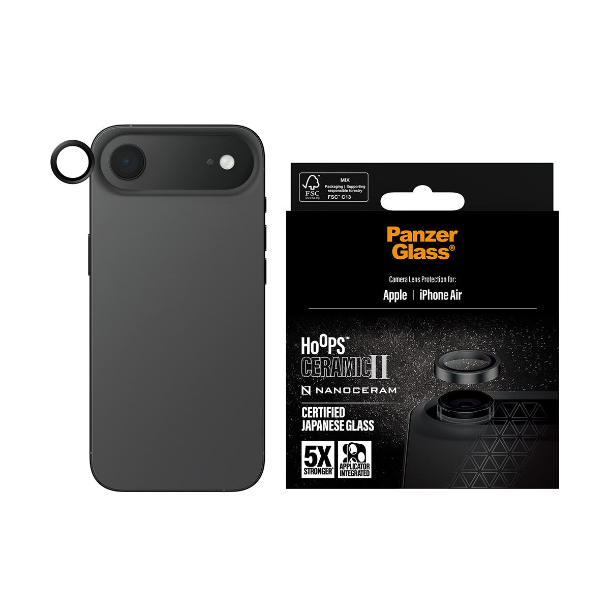 PanzerGlass® Hoops® Ceramic II Kameralinsebeskytter iPhone Air